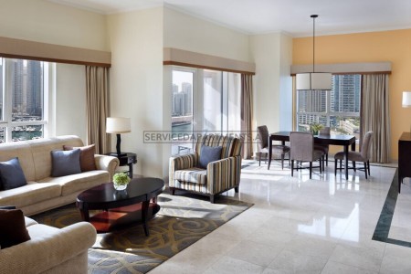 Furnished 2 Bedroom Hotel Apartment in Dubai Marriott Harbour Hotel & Suites