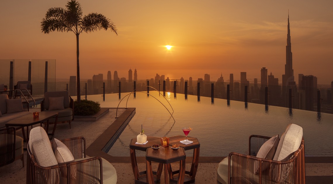 Rooftop lounge at SLS Hotel Dubai