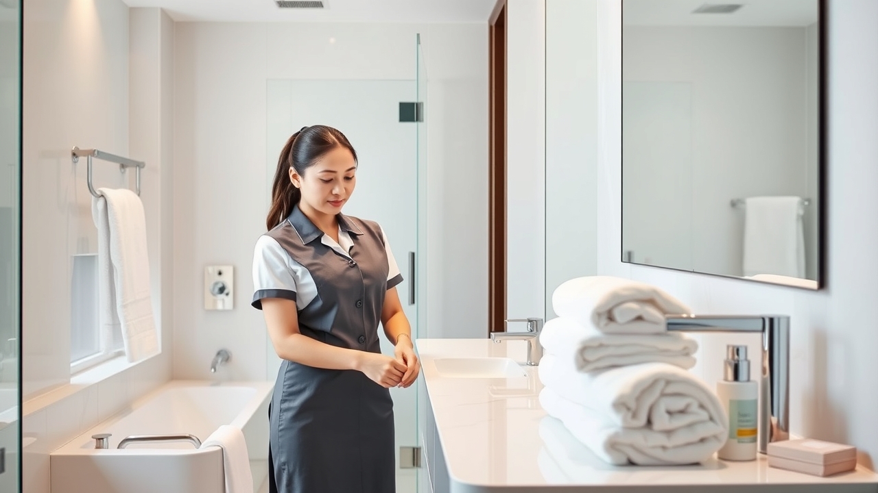Housekeeping service in a luxury Dubai serviced apartment