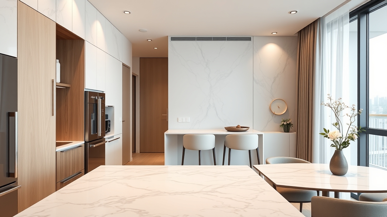 Fully equipped modern kitchen in a serviced residence