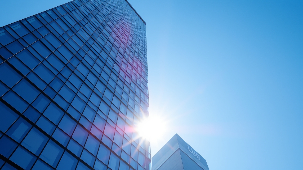 Modern architectural skyscraper in Business Bay Dubai