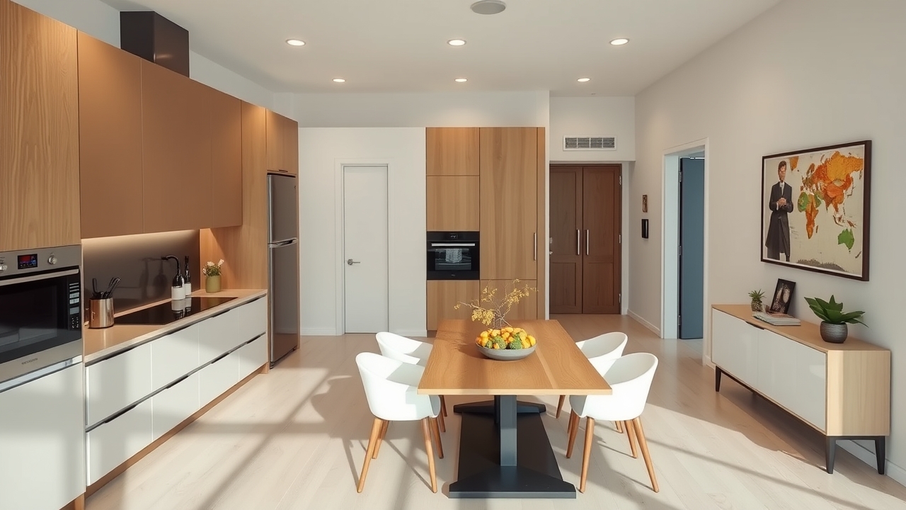 Smart kitchen and modern living area in Dubai Silicon Oasis