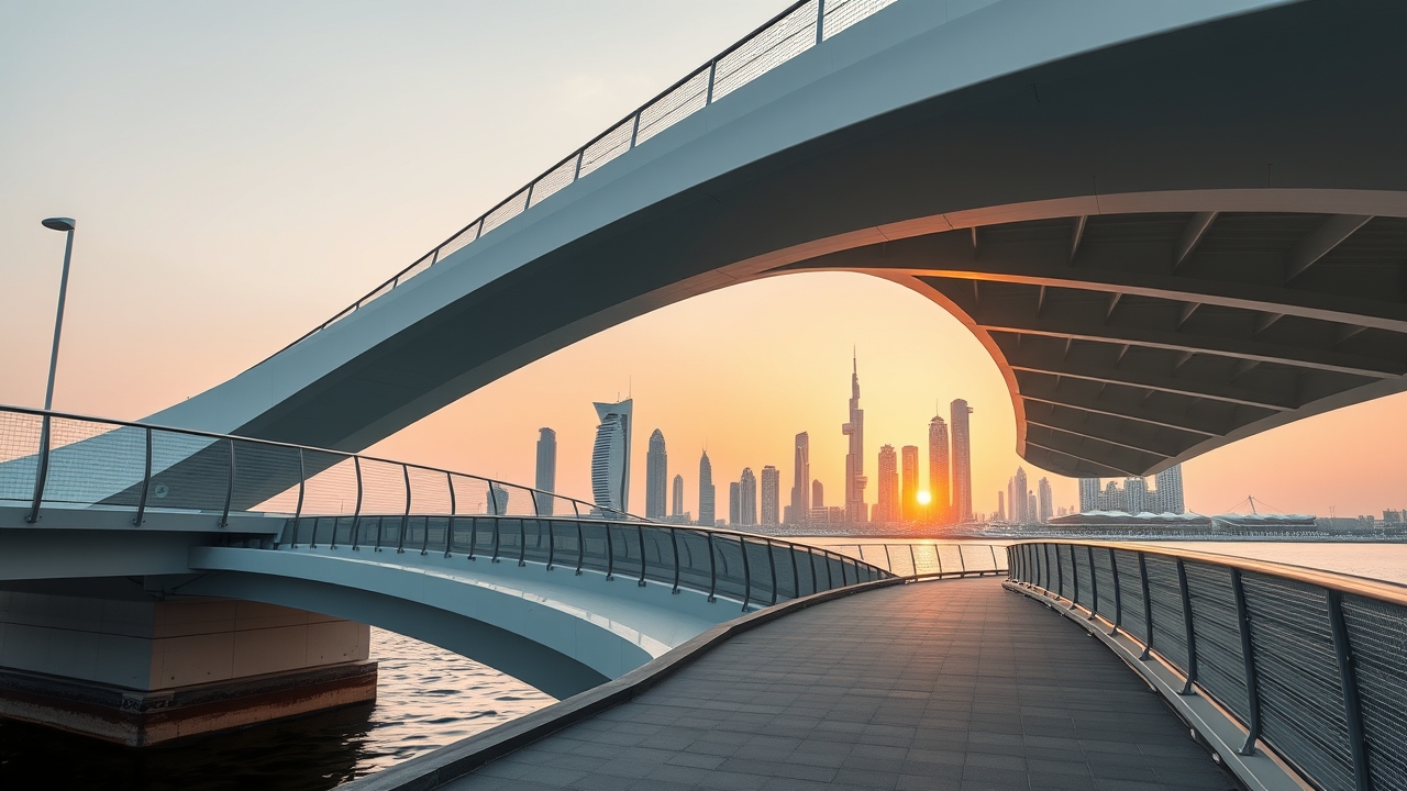 Pedestrian bridge connecting Bluewaters Island to Jumeirah Beach Residence