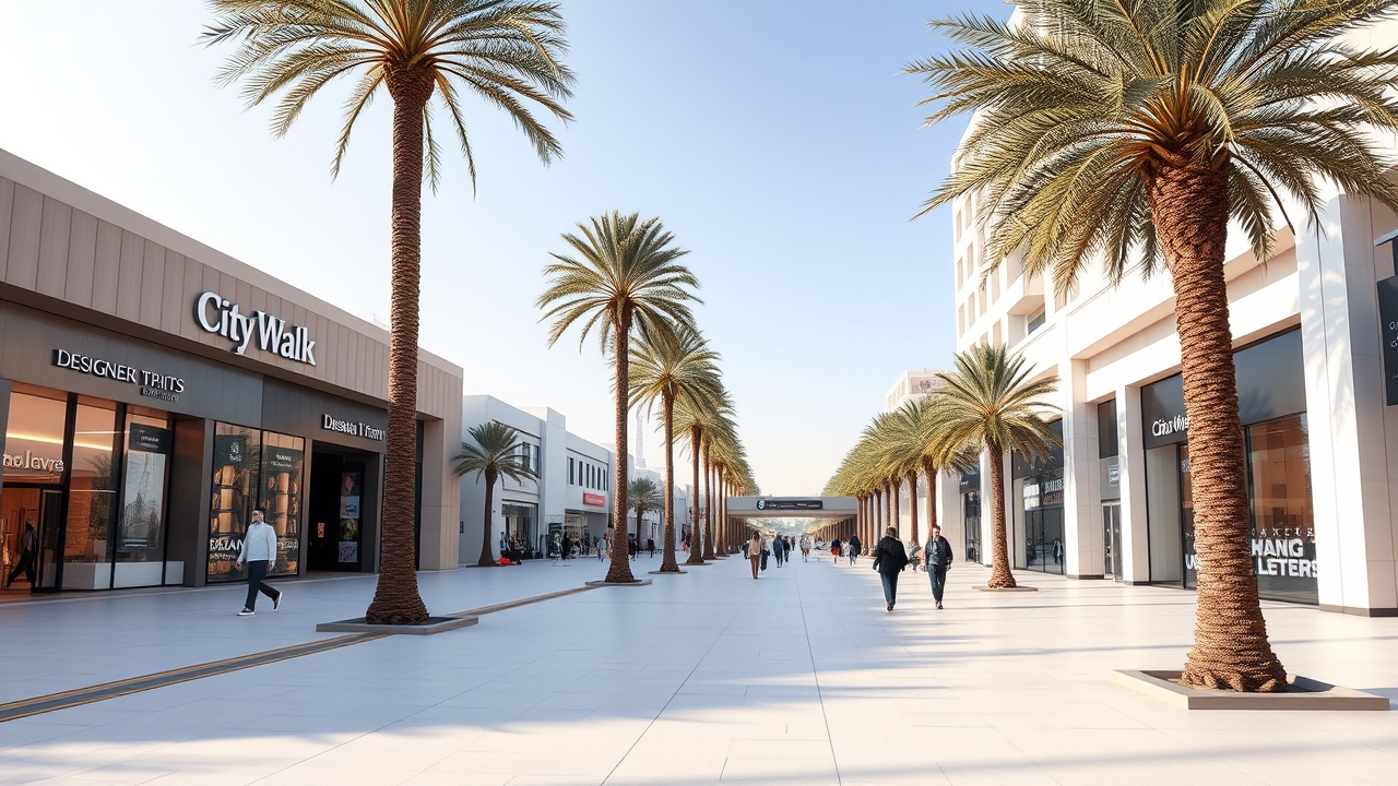 Pedestrian boulevard in City Walk urban district