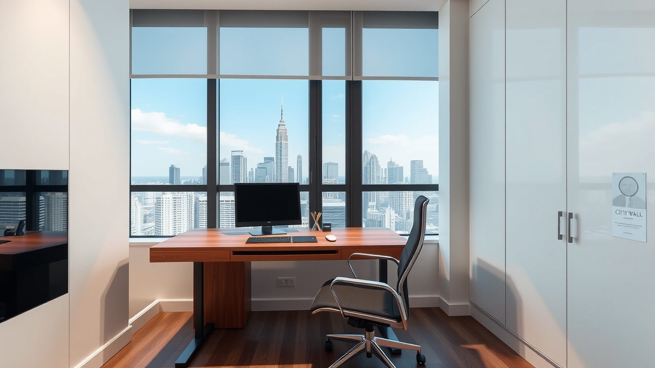 Home office with a view in a City Walk apartment