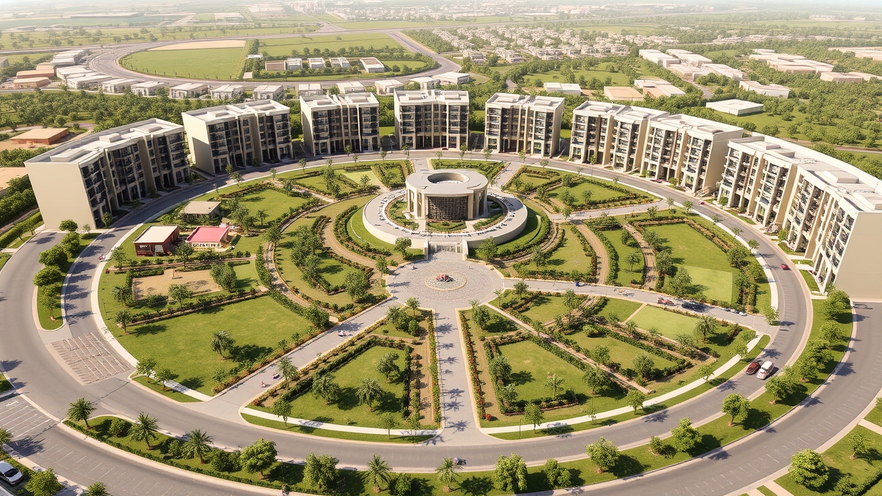 Aerial view of Jumeirah Village Circle JVC Dubai