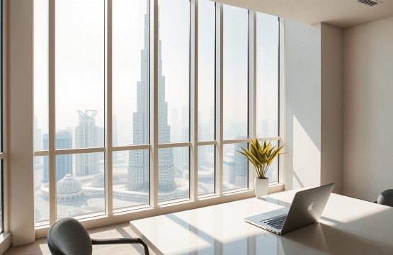 Modern Dubai apartment with Burj Khalifa view