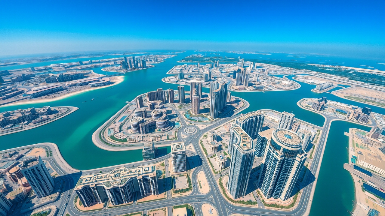 Aerial view of International City residential clusters