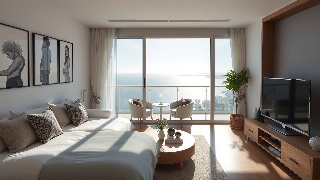 Modern studio apartment interior Palm Jumeirah