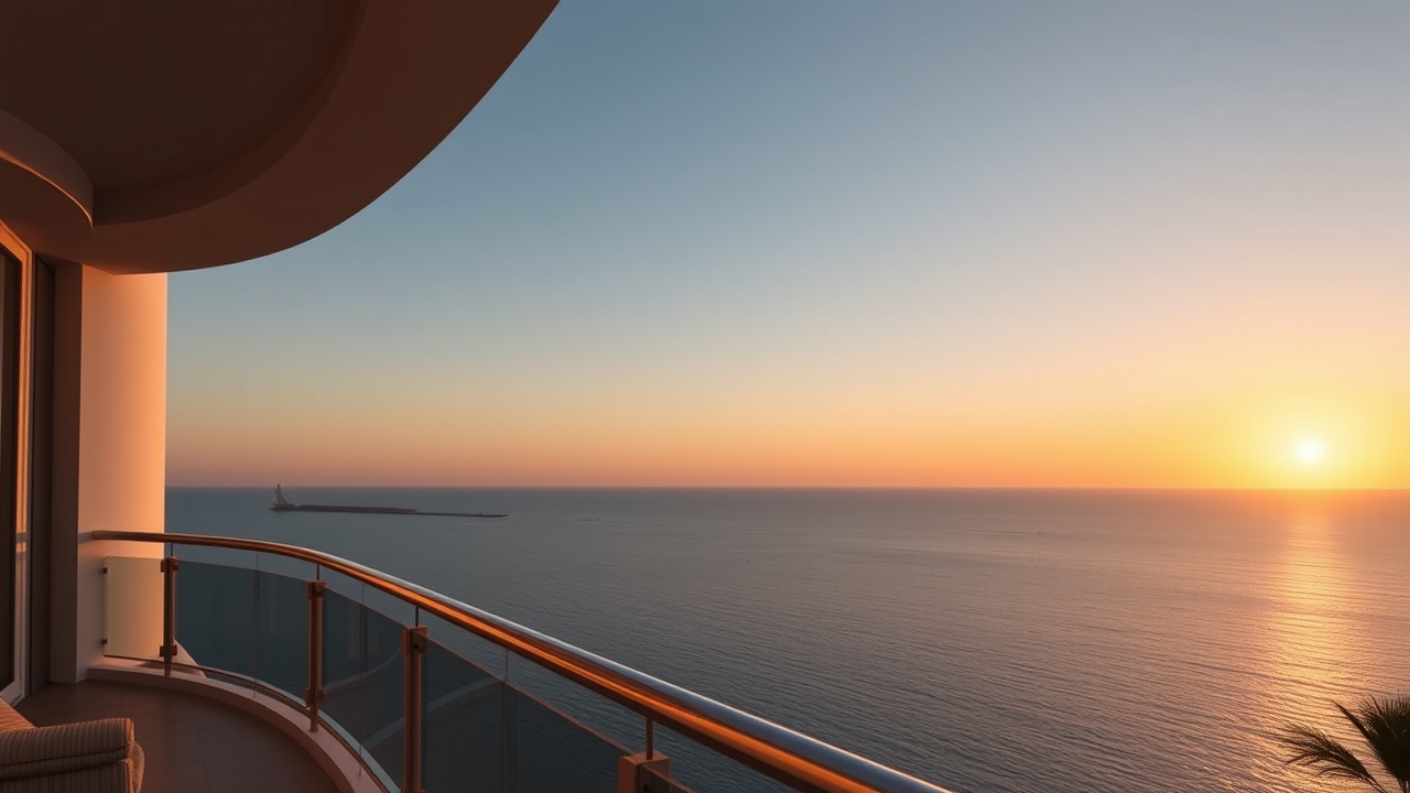Sunset view from Palm Jumeirah balcony