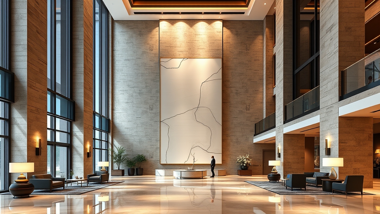 Elegant residential lobby design in Dubai Hills Estate