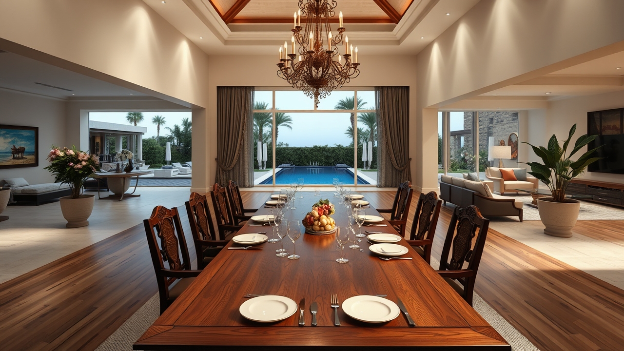Spacious villa dining area for family gatherings
