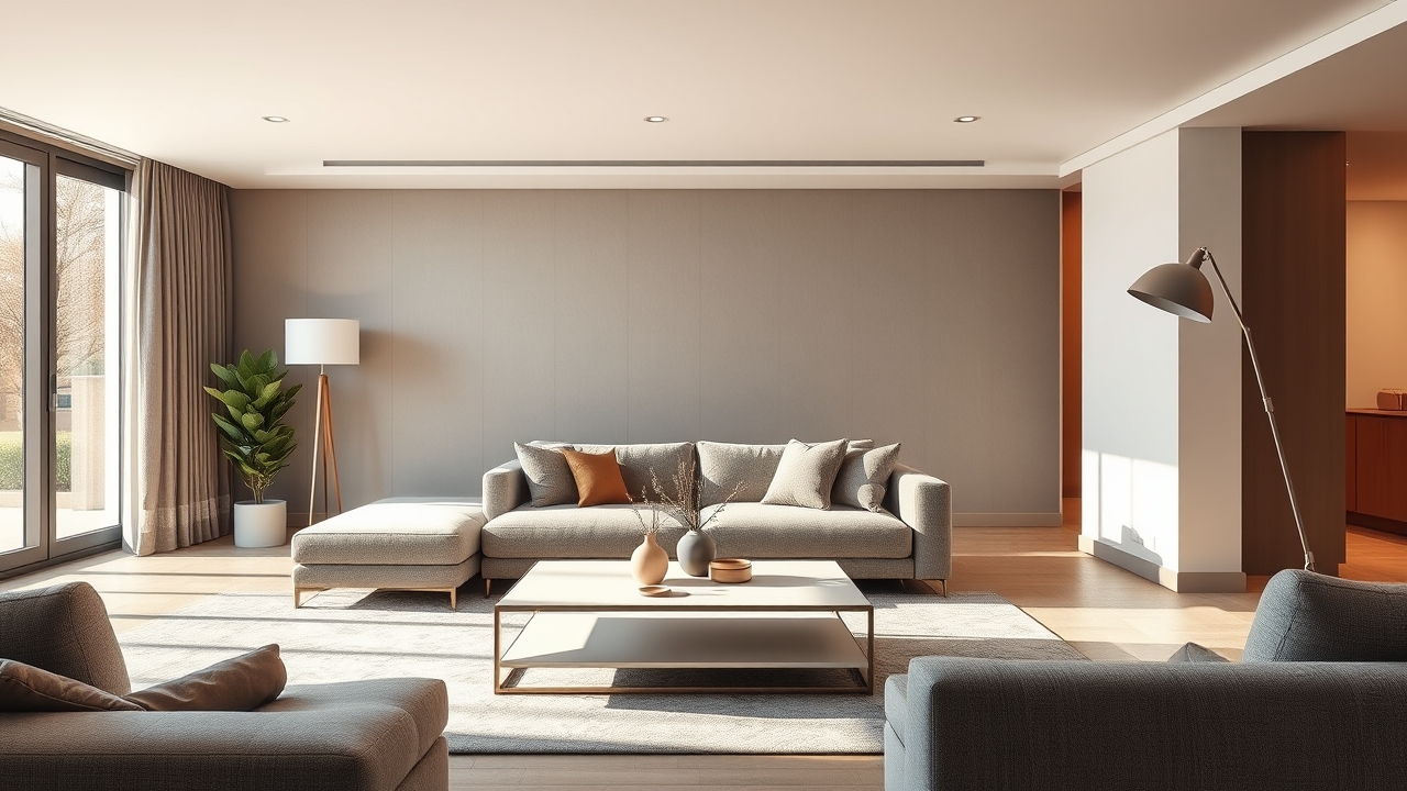Professional living room design in a serviced apartment