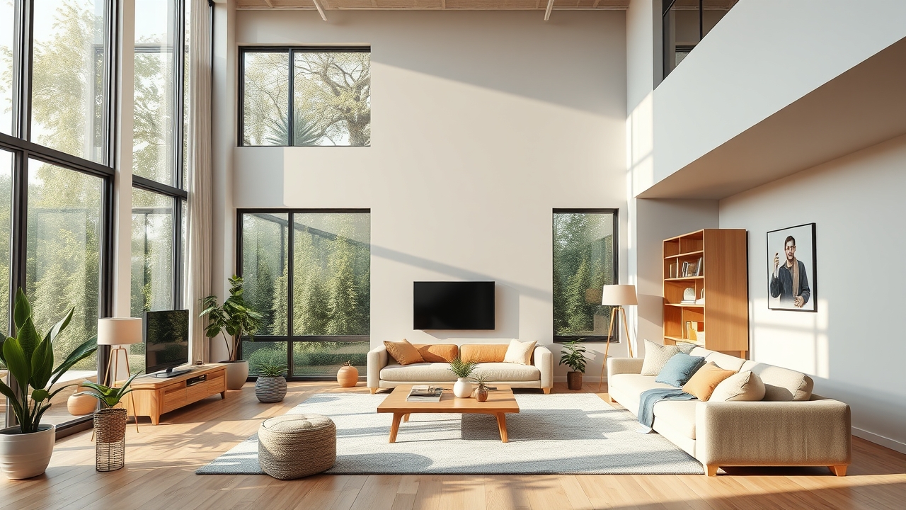 Modern living room interior of a short-term rental in Dubai