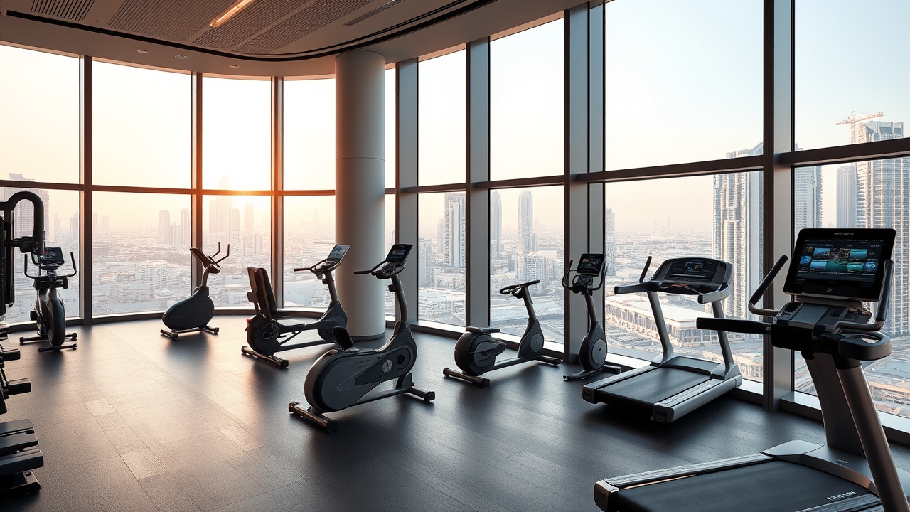 State-of-the-art luxury gym in a DIFC skyscraper