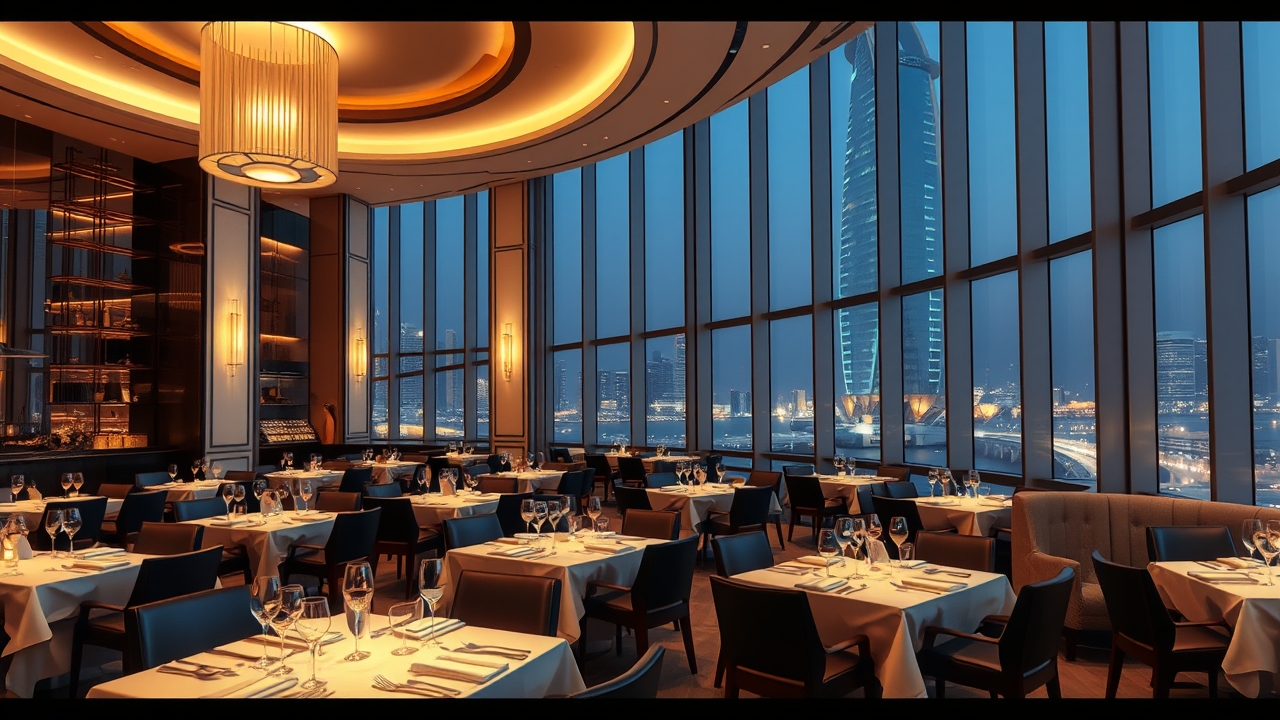 Fine dining restaurant interior near DWTC