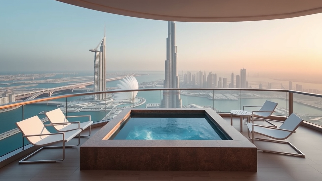 Address Sky View executive suite private terrace and hot tub