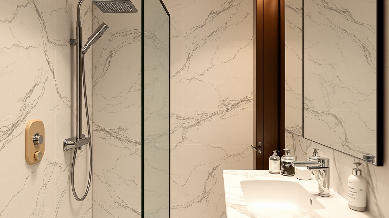 Luxury marble bathroom in a Dubai hotel suite