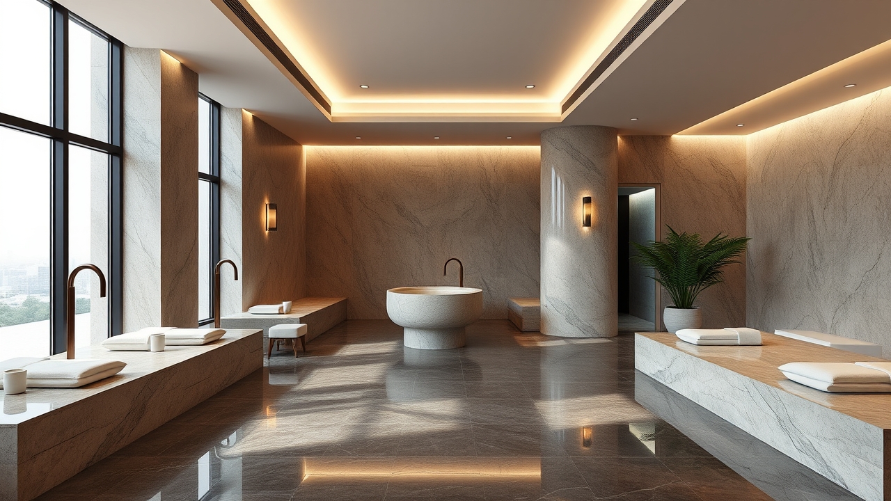 Luxury spa interior in a JBR serviced apartment complex
