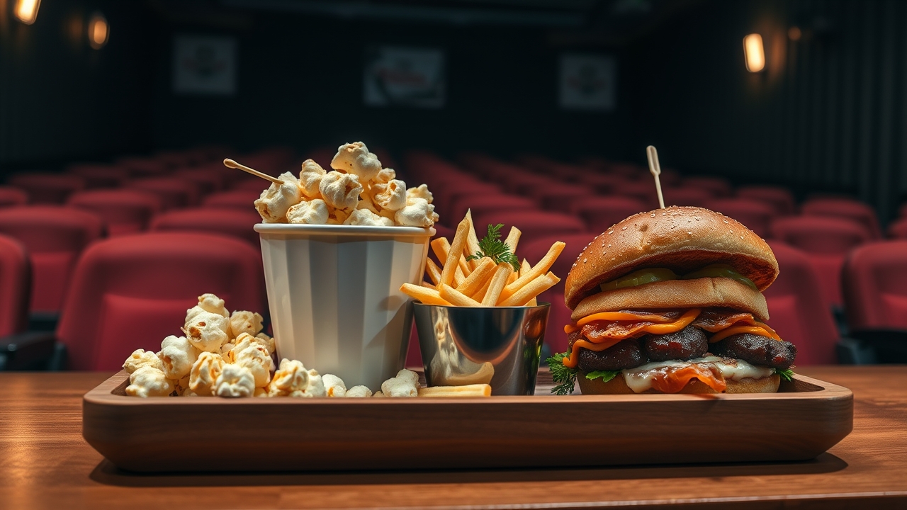 Gourmet snacks served at a luxury Dubai cinema