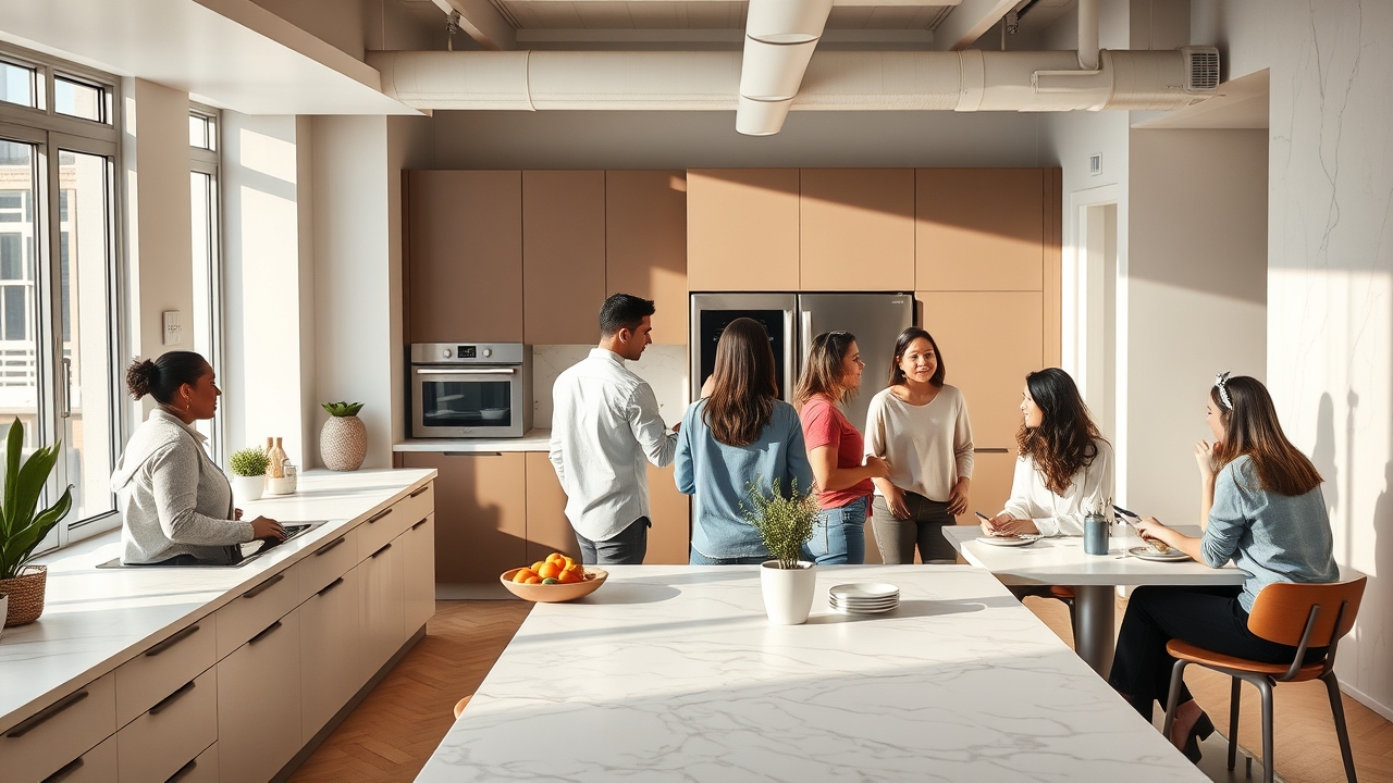 Communal kitchen in Hive Coliv JVC