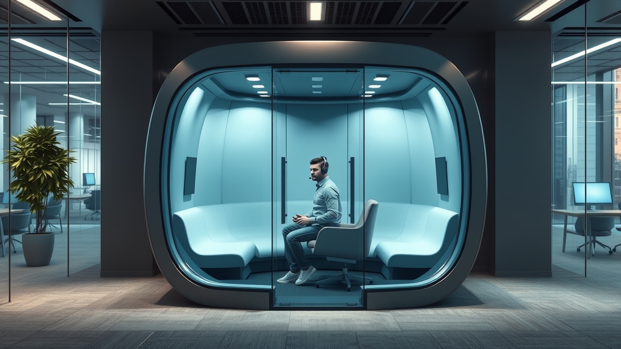 Soundproof podcast and meeting pod in Dubai