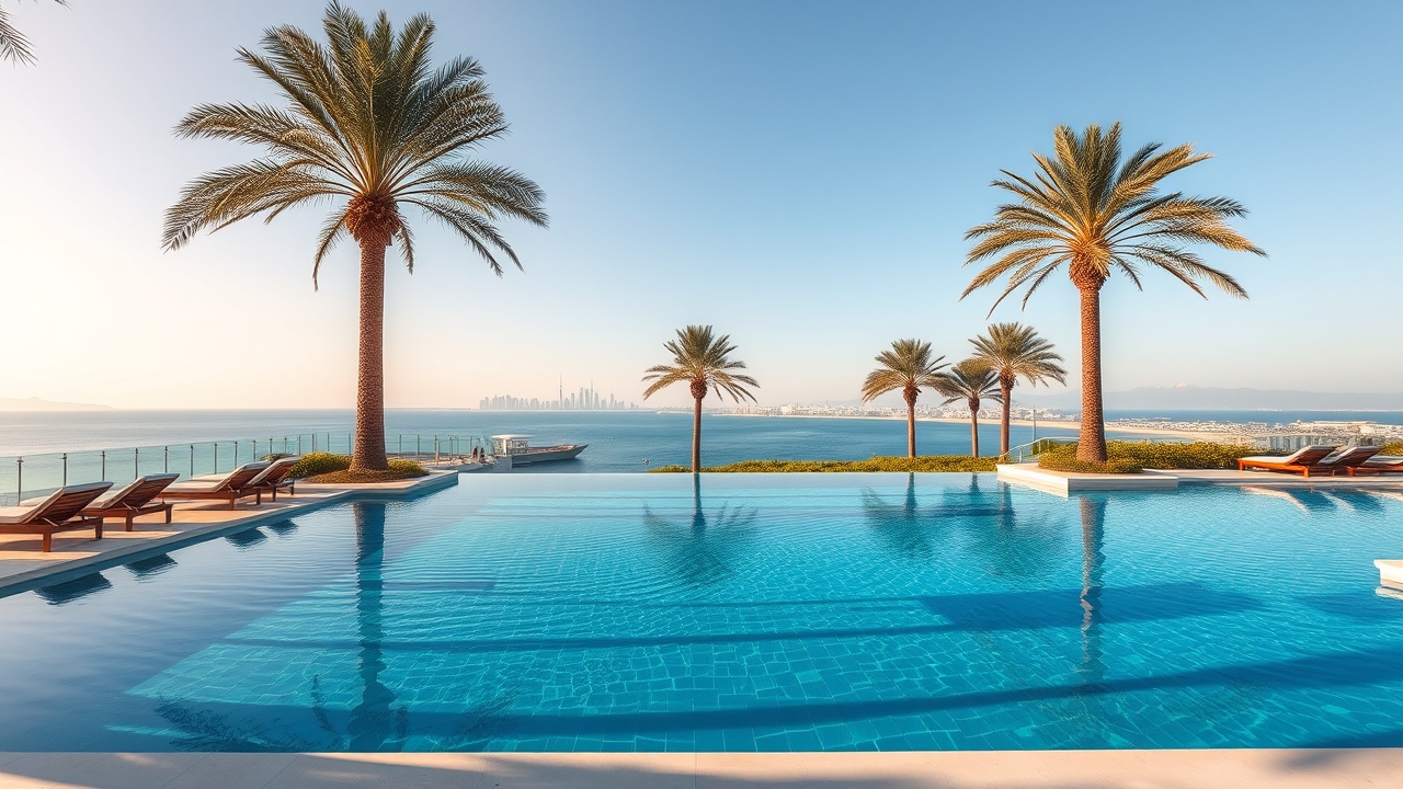Luxury high-rise infinity pool overlooking the Gulf