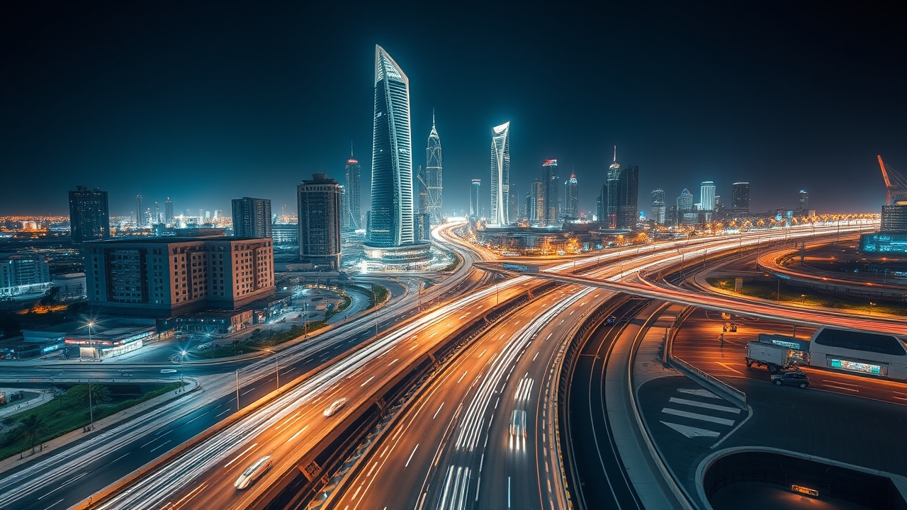 Sheikh Zayed Road night view