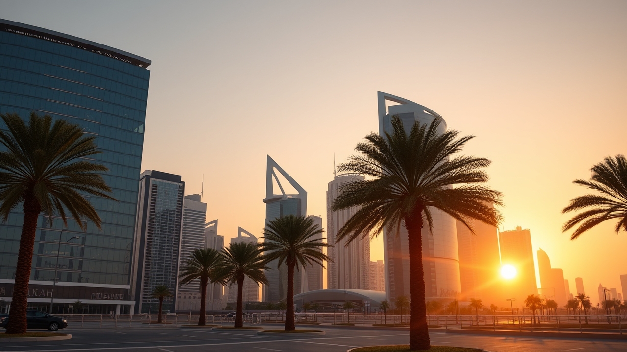 Dubai Internet City skyline view