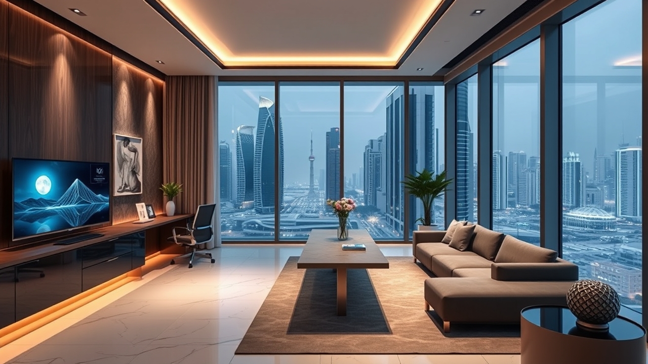 Modern home office in a Dubai apartment