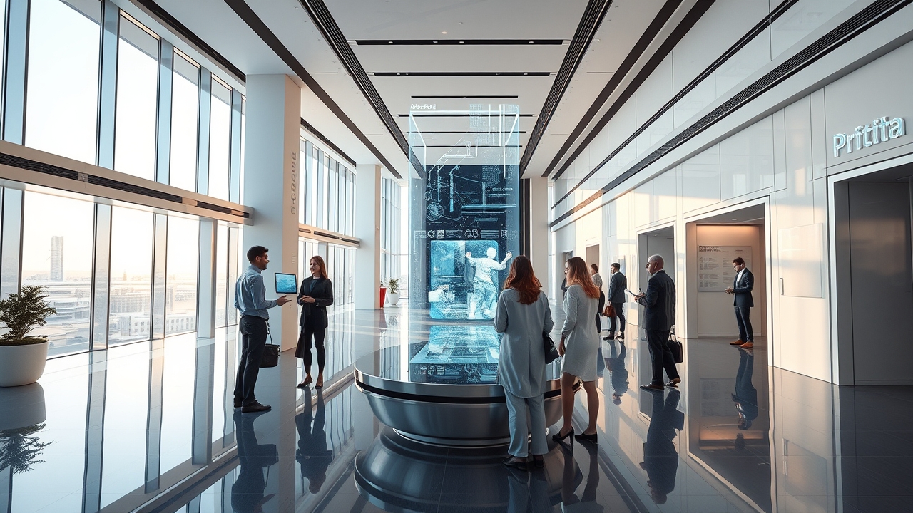 Modern tech office lobby in Silicon Park Dubai