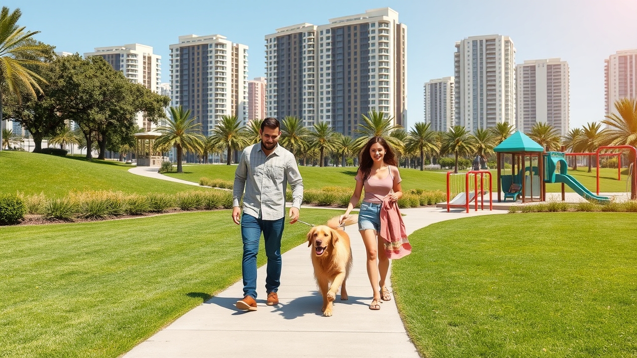 Pet-friendly park in Dubai Silicon Oasis residential area