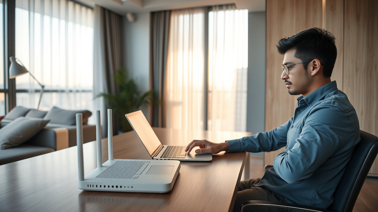 Remote worker in a modern Liwan residential unit