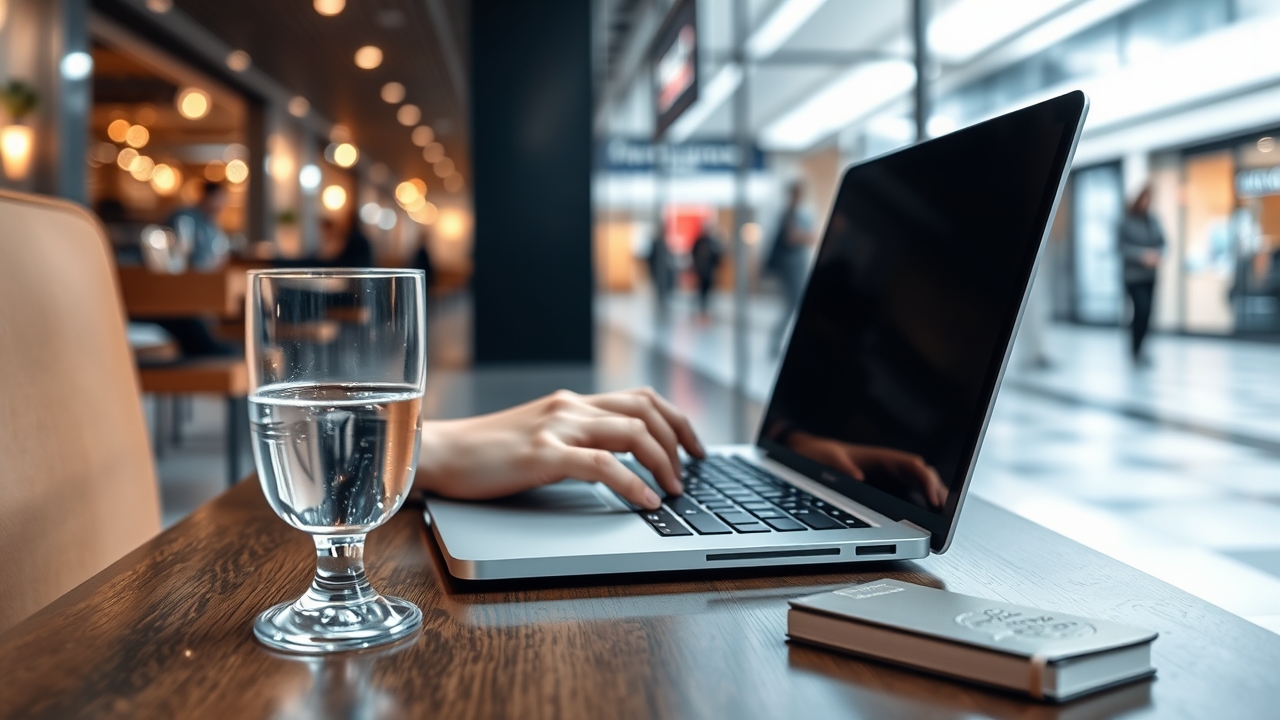 Remote professional working in a quiet corner of a Dubai cafe