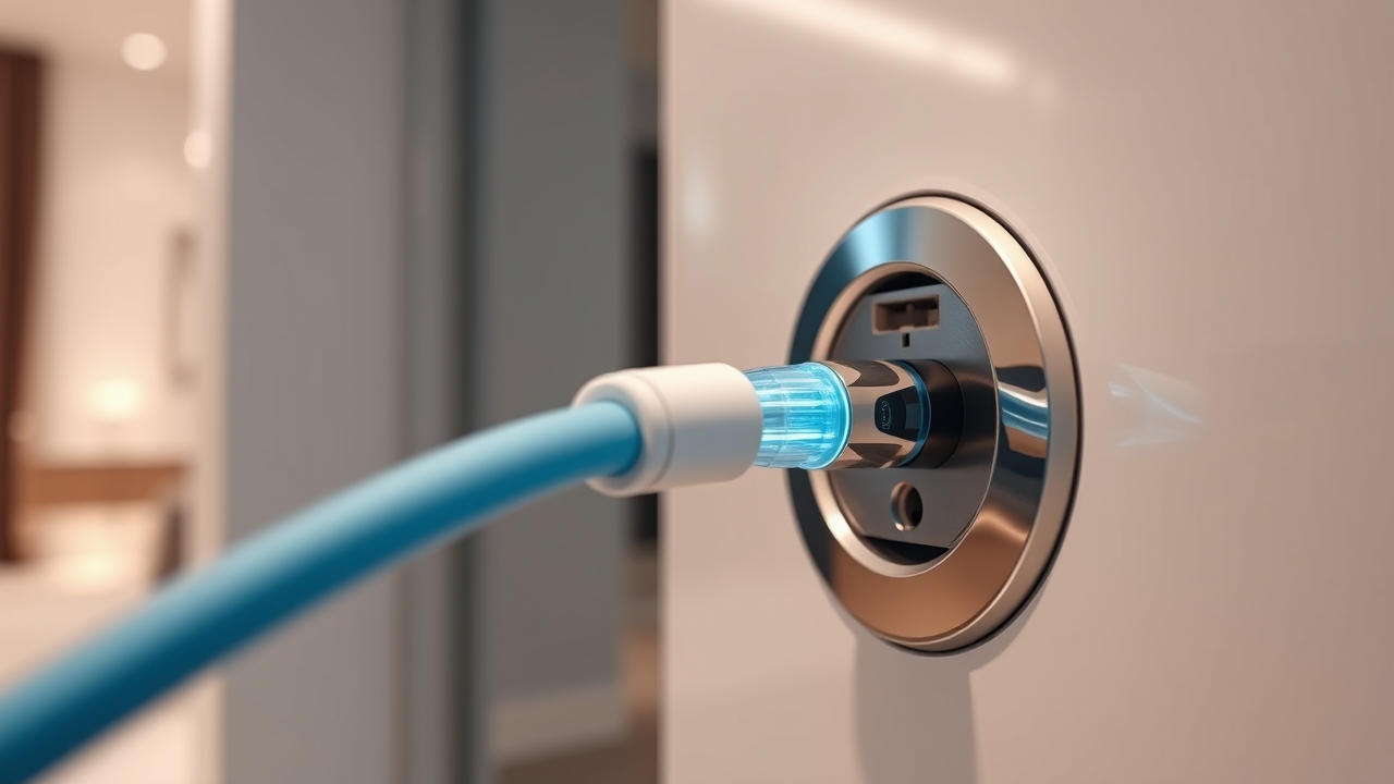 Fiber optic internet connection in Dubai apartment