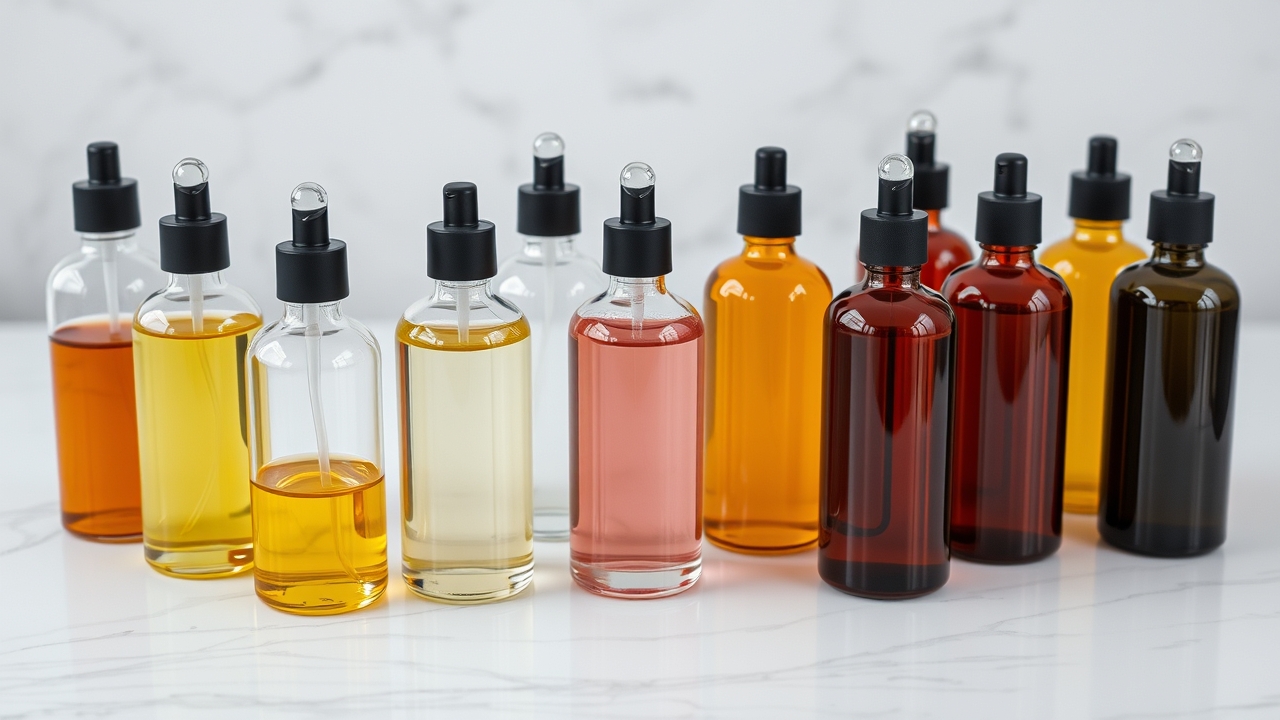 Wholesale perfume oil bottles on a counter