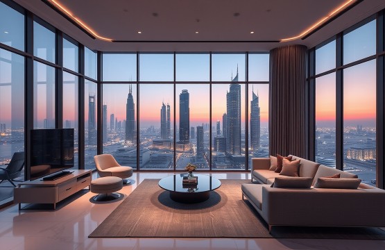 5-star serviced apartment Dubai skyline 2026