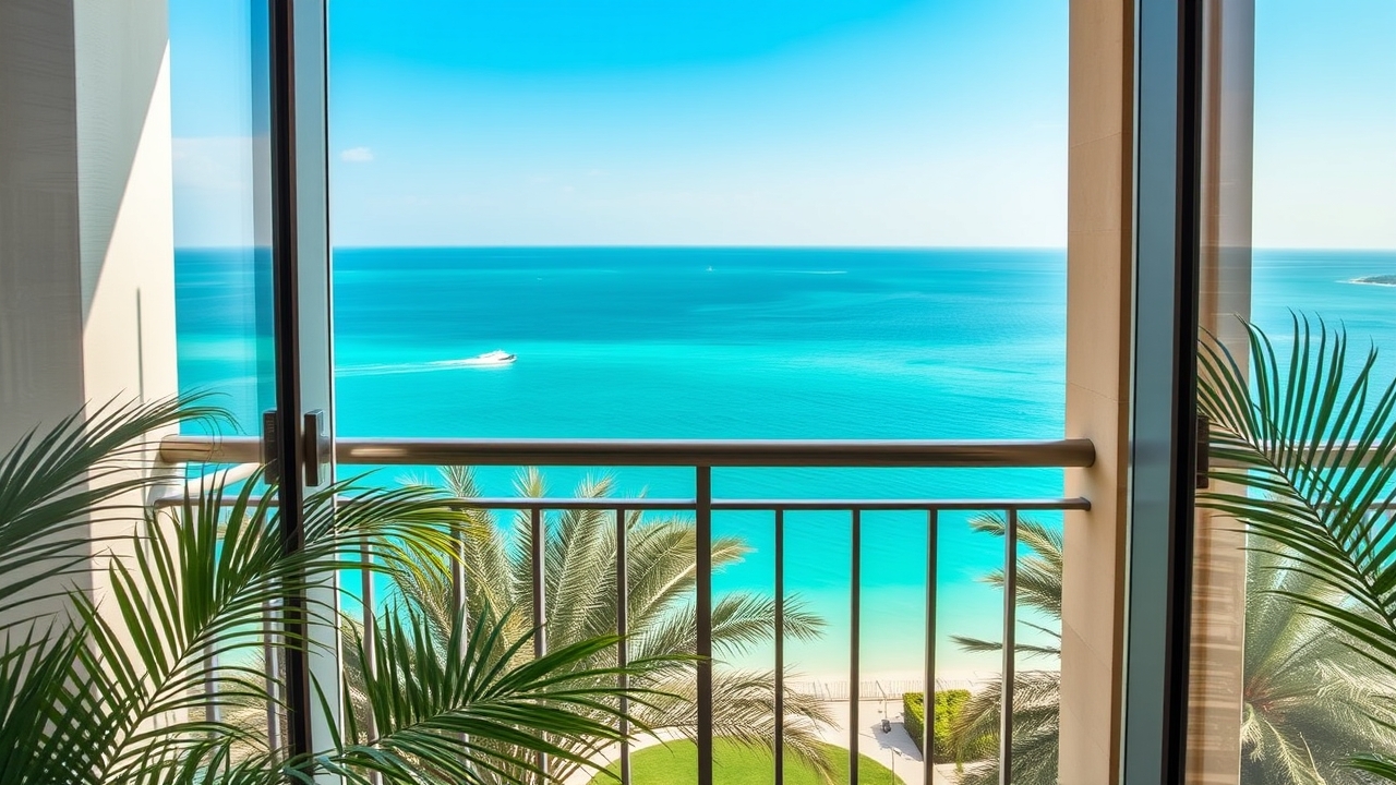 Palm Jumeirah balcony view luxury apartment