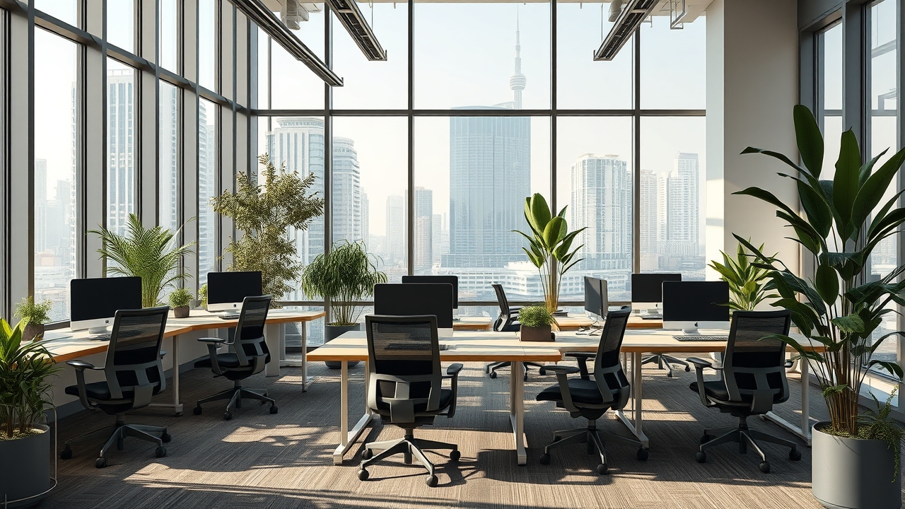 Modern coworking space in Dubai Marina