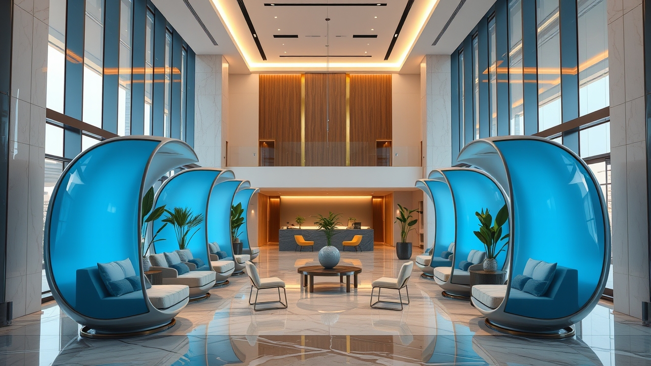 Digital nomad lounge in a premium Dubai serviced apartment