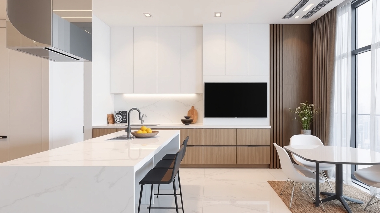 Smart home integrated workspace in an Expo City apartment