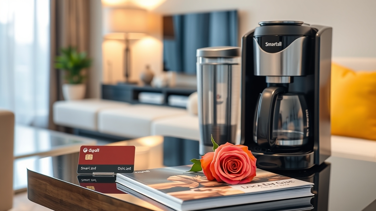 Corporate relocation welcome kit in a luxury Doha apartment