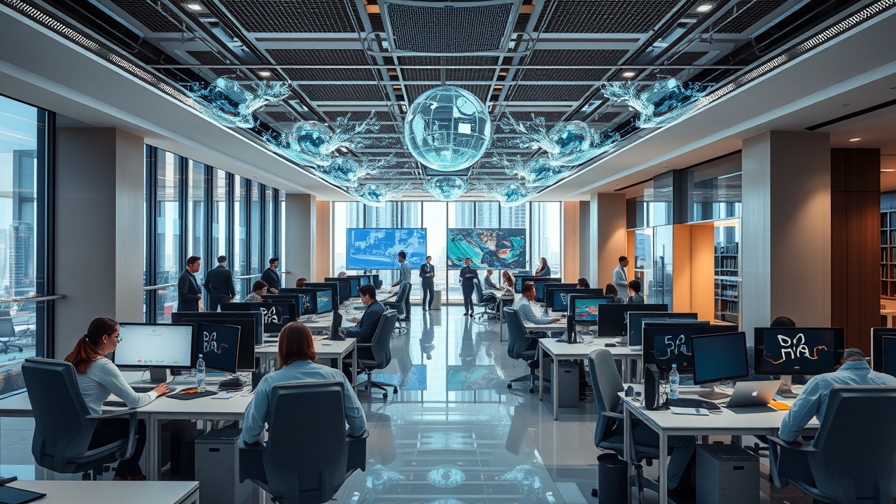 Modern high-tech corporate office in Dubai Business Bay