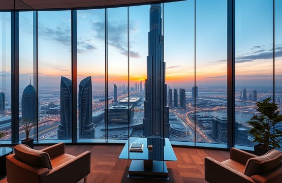 Modern Dubai office view for international business
