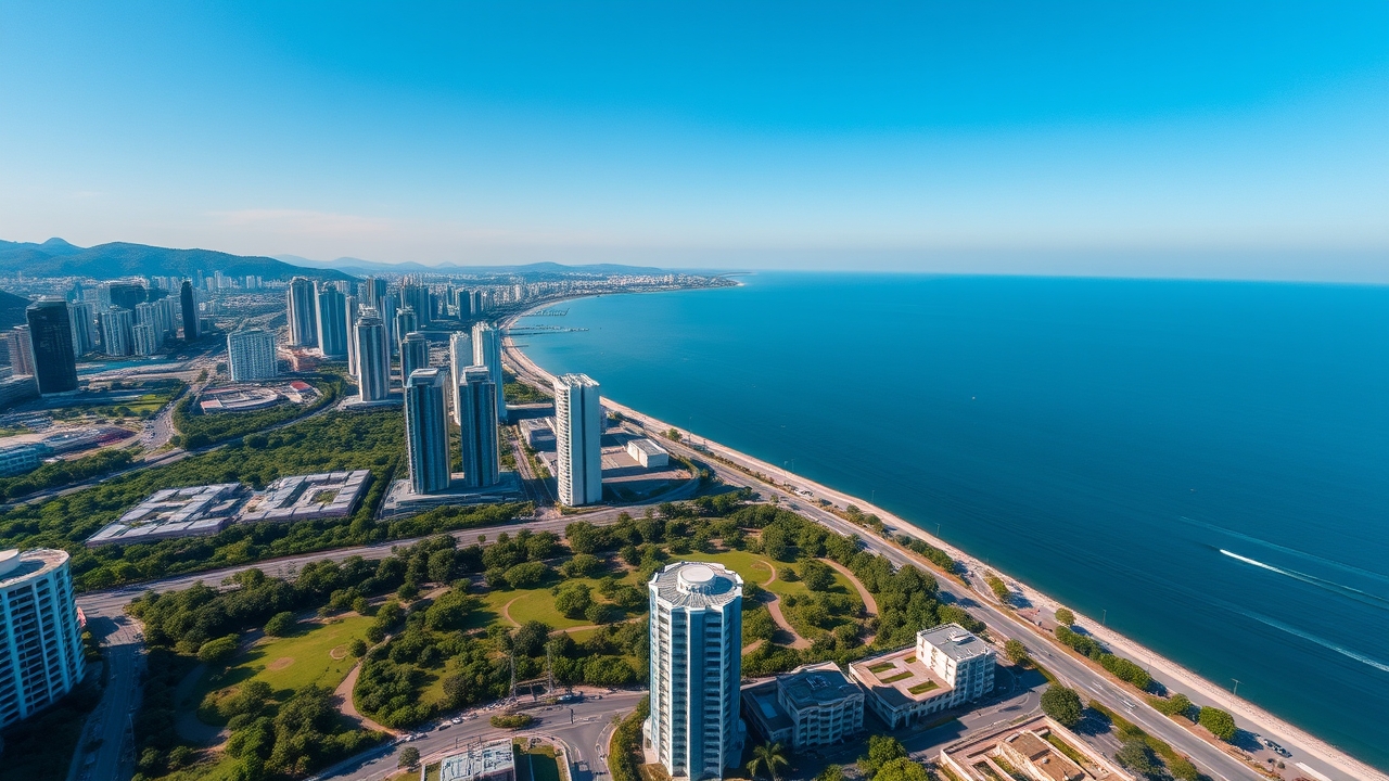 Batumi coastal skyline and Black Sea view