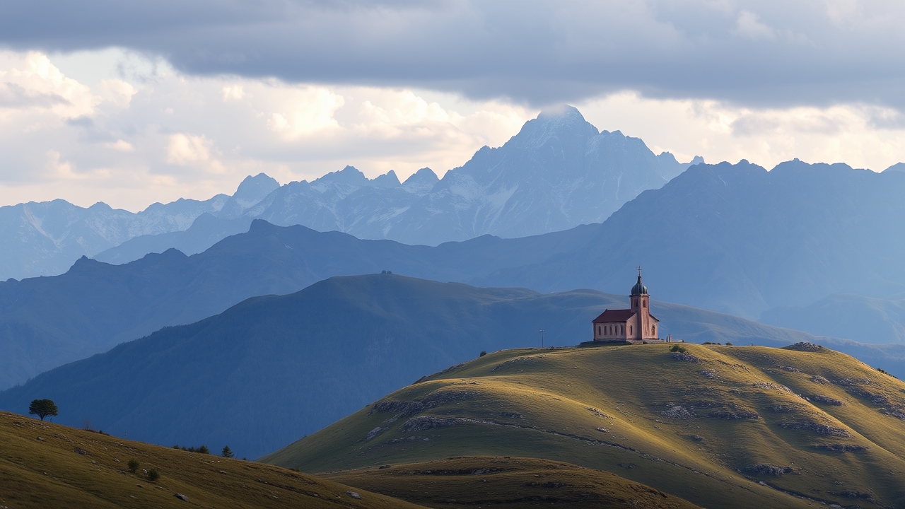 Caucasus mountains landscape in Georgia