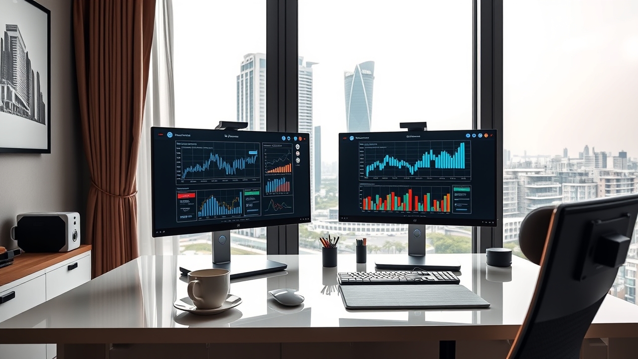 Professional home office in a Business Bay serviced unit