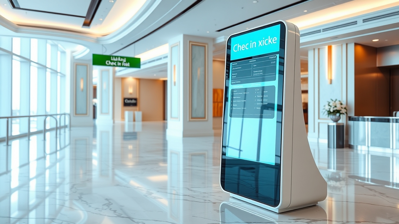 Digital check-in kiosk for corporate apartments Sharjah