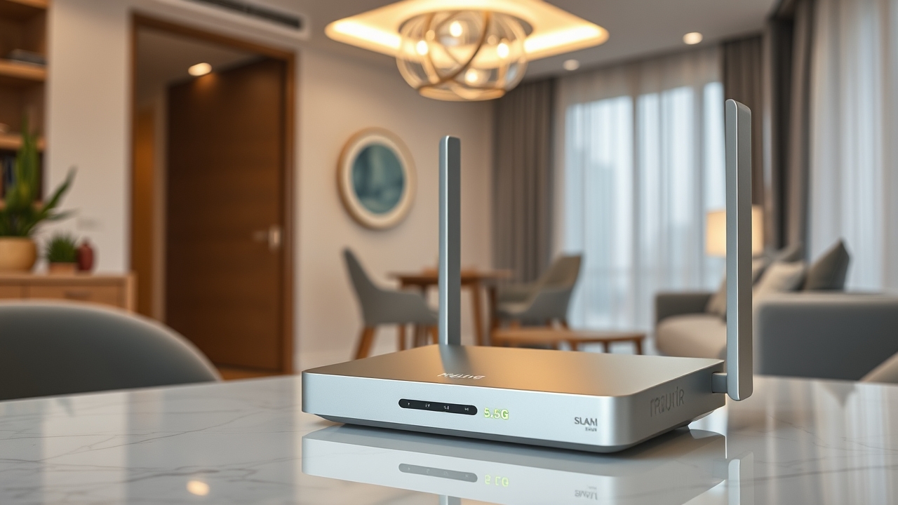 High-speed 5.5G connectivity hub in Sharjah apartment