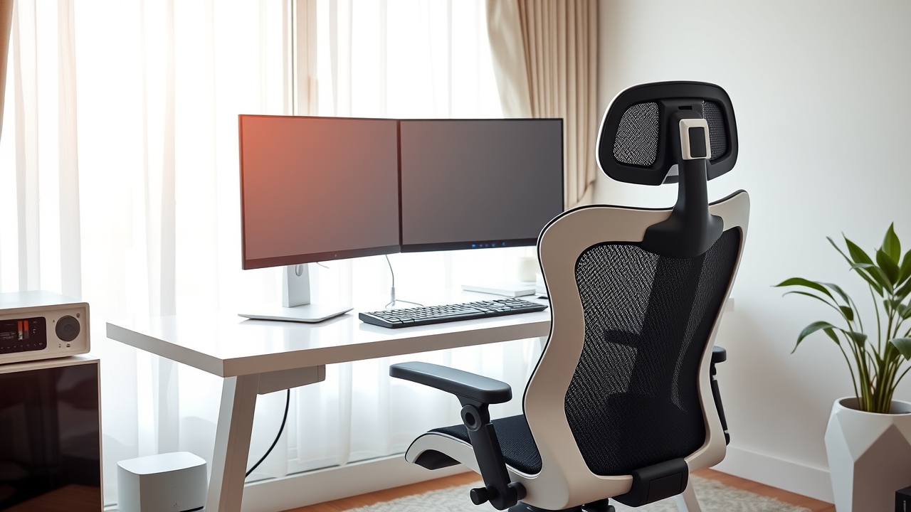 Modern home office setup with 5.5G connectivity in a Dubai rental